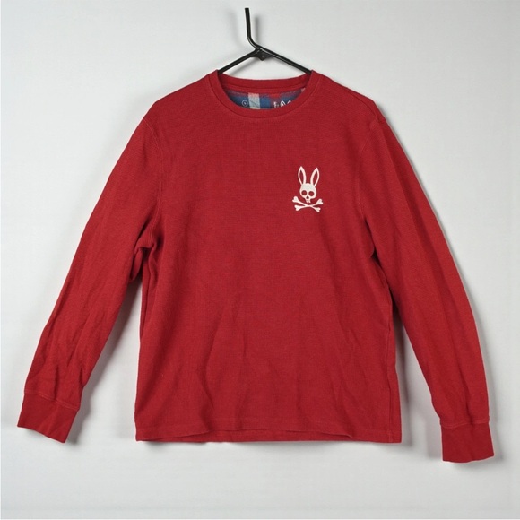 Psycho Bunny Other - Psycho Bunny Shirt Men Large Red Long Sleeve Crew Neck Sweater EUC